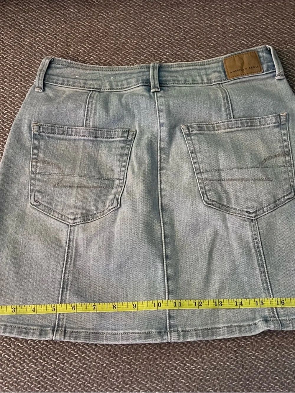 American Eagle Light Wash Super Stretch Jean Skirt - Picture 5 of 8